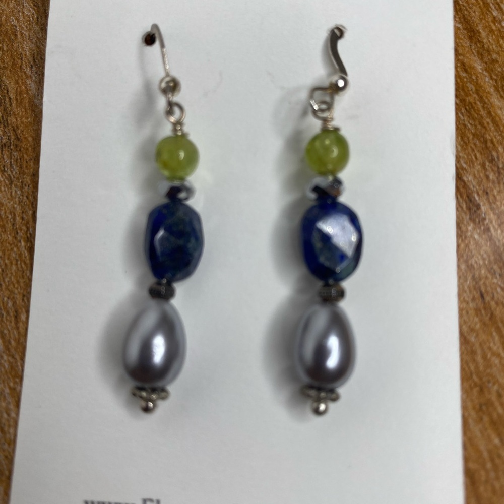 Elementale Designs Elegant Beaded Drop Earrings Handcrafted